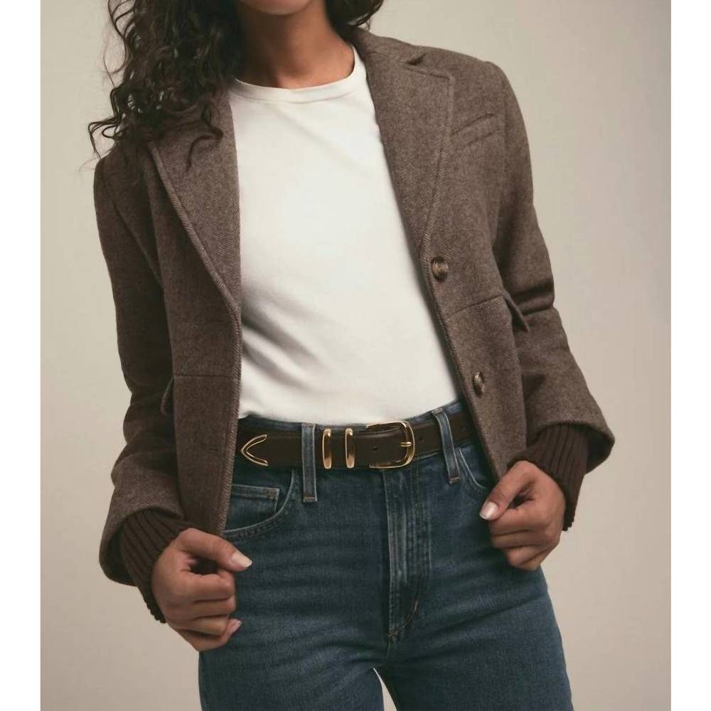 NEW FAVORITE DAUGHTER the city bomber jacket in chocolate herring - Picture 4 of 11